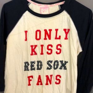 PINK Red Sox baseball shirt, sz L